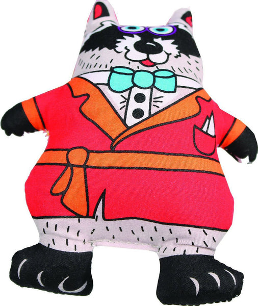 Petstages Madcap Well Dressed Raccoon Squeaker Dog Toy