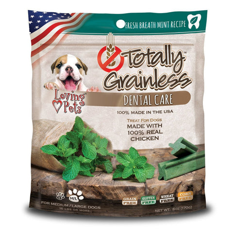 Loving Pets Totally Grainless Fresh Mint Dental Chews Large