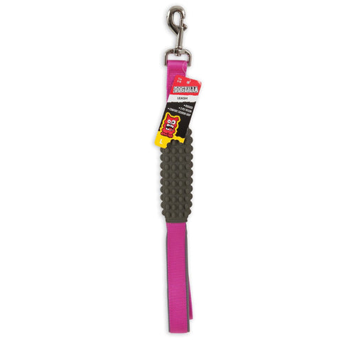 DogZilla Leash With Built In Rubber Grip Handle Pink 1 Inch x 5ft