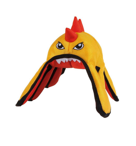 Dogzilla Invaders Yellow Spikester Canvas Dog Toy