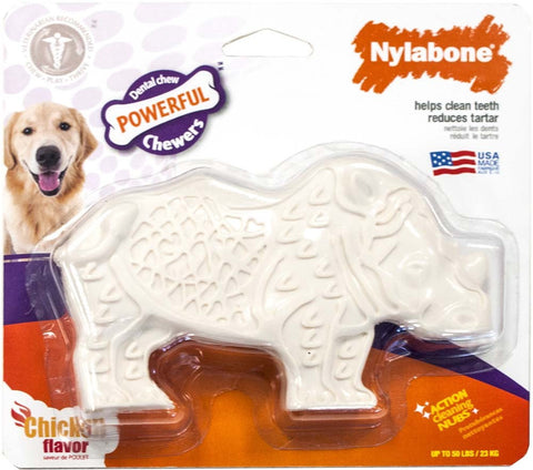 Nylabone Dental Chew Rhino Chicken Flavor Medium