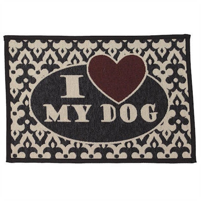 Petrageous I Love My Dog Tapestry Red And Black Placemat