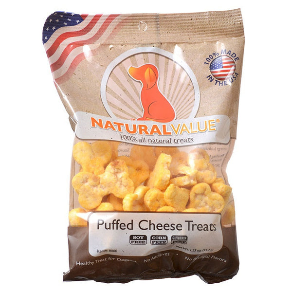 Loving Pets Natural Value Puffed Cheese Treats Mini 1.25oz Bag