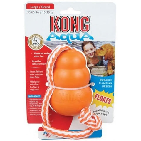 Kong Aqua Orange Floating Dog Toy With Rope