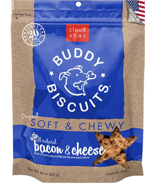 Cloud Star Original Soft and Chewy Buddy Biscuit 20-Ounce Bacon and Cheese