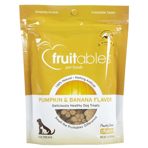 Fruitables Pumpkin & Banana Crunchy Dog Treats 7oz