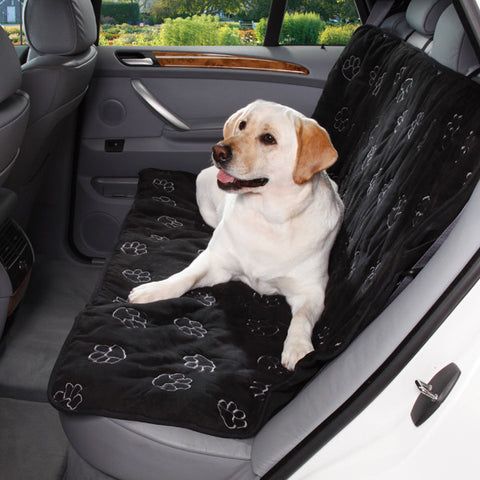 Black Pawprint Bench Car Seat Cover