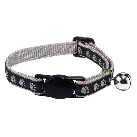 Casual Kitty Two Tone Black Pawprint Cat Collar