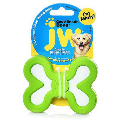 JW Pet Medium Good Breath Mint Flavor Rubber Dog Toy