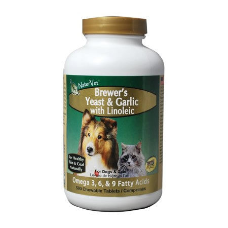 NaturVet Brewers Yeast and Garlic Tablets 500ct