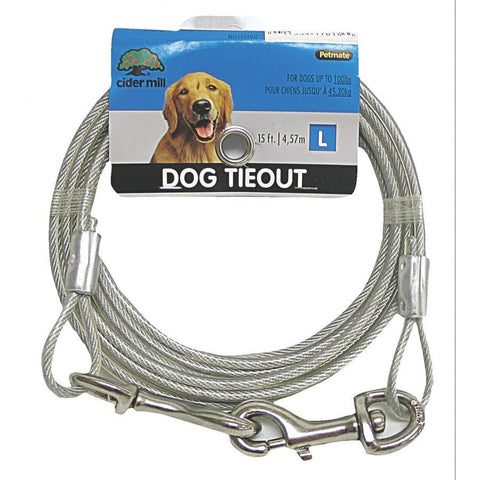 Petmate 15 Ft Heavy Duty Chew Proof Dog Tie Out Cable