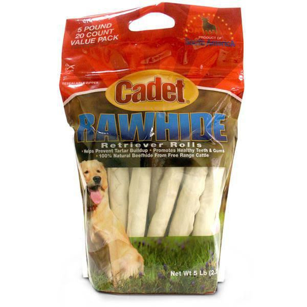 Cadet Rawhide Retriever Rolls 5 pound Bag