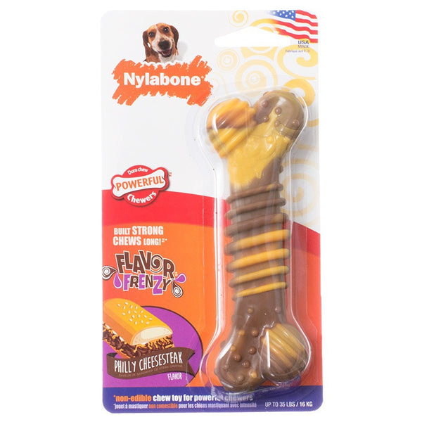 Nylabone Flavor Frenzy Dura Chew Bone Cheesesteak Flavor Wolf Size