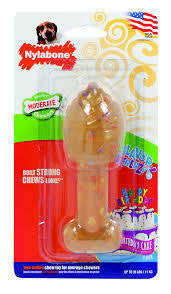 Nylabone Flavor Frenzy Flexi Chew Birthday Bone Birthday Cake Flavor Wolf Size