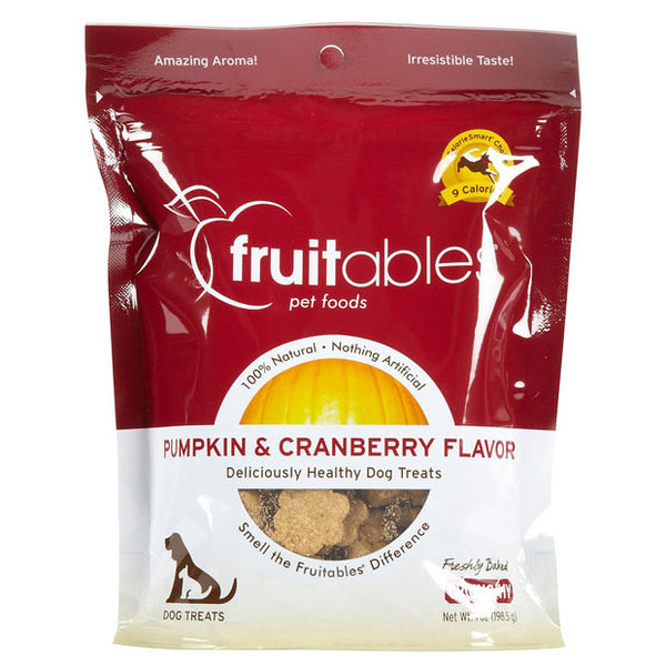 Fruitables Pumpkin & Cranberry Crunchy Dog Treats 7oz