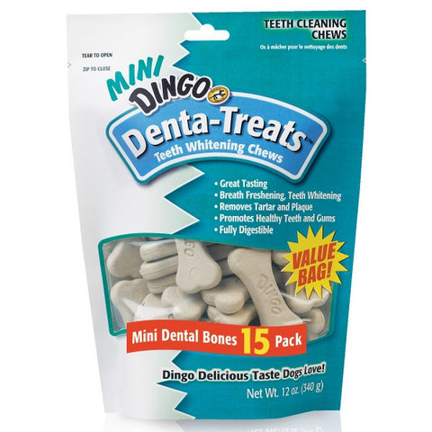 Dingo Mini 15 Pack Denta Treats Teeth Whitening Chews