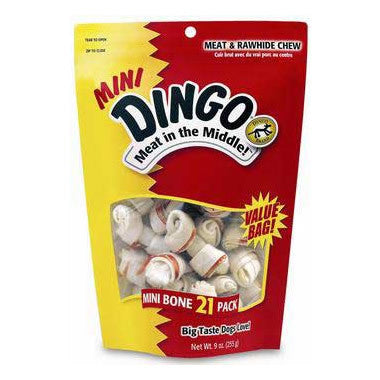 Dingo Meat And Rawhide 21 Pack Mini Bone Chews