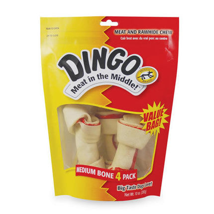 Dingo Meat And Rawhide Medium Bone 4 Pack Chews