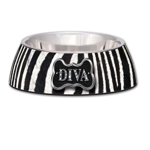 Loving Pet Diva Zebra Milano Medium Dog Bowl