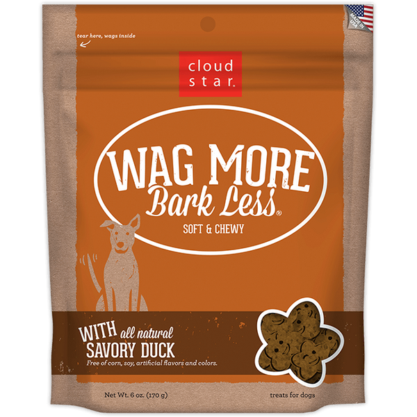 Cloud Star Wag More Bark Less Soft & Chewy Dog Treats Savory Duck