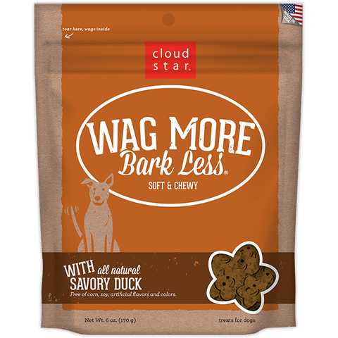 Cloud Star Wag More Bark Less Soft & Chewy Dog Treats Savory Duck