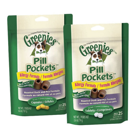 Greenies Canine Pill Pockets Allergy Free Duck And Pea Tablets 2.6oz