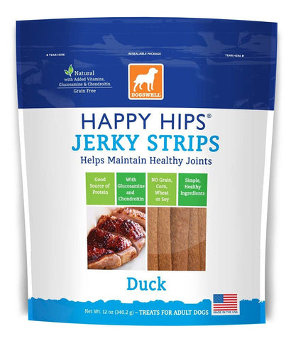 Dogswell Happy Hips USA Made Duck Jerky Strips 12oz