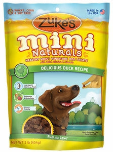 Zukes Mini Naturals Duck Dog Training Treats 6oz