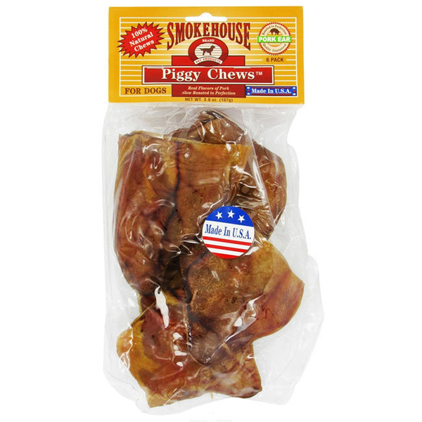 Smokehouse 6 Pack Piggy Chews Roasted Pig Ears