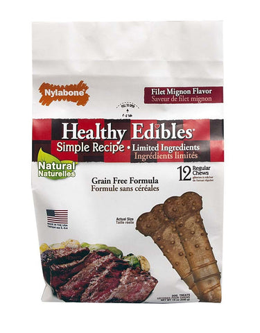 Regular Filet Mignon Nylabone Healthy Edibles 12 Count Pouch