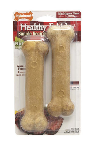 Wolf Size Nylabone Healthy Edibles Filet Mignon Bones 2pk