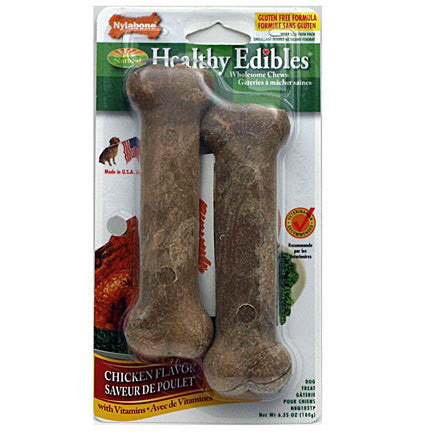 Nylabone Healthy Edibles Chicken Vitamin Bones 2pk