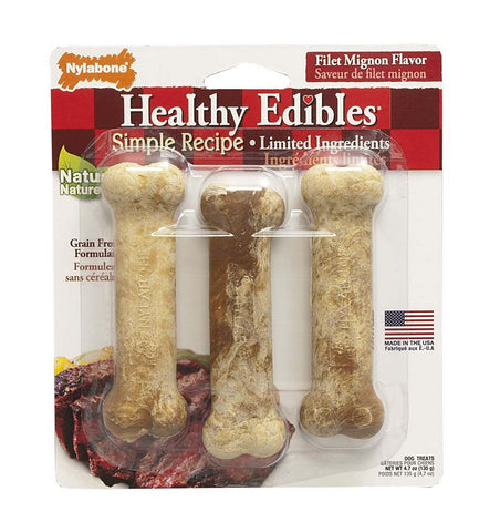 Nylabone Healthy Edibles Filet Mignon 3pk Regular