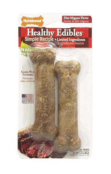 Petite Filet Mignon Nylabone Healthy Edibles Vitamin Bones 2pk