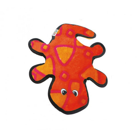 Red And Orange Gecko Invincibles 2 Squeaker Dog Toy