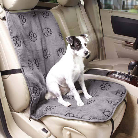 Single Bucket Charcoal Gray Pawprint Car Seat Cover