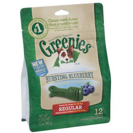 Greenies Bursting Blueberry Regular Dental Dog Treats 12oz bag