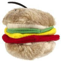 Petmate Booda Soft Bite Medium Hamburger 5 Inch Plush Toy