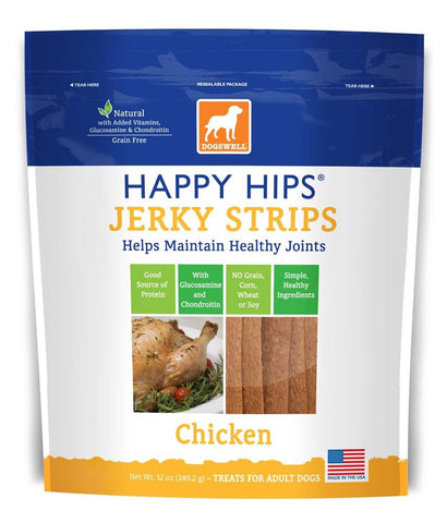 Dogswell Happy Hips USA Made Chicken Jerky Strips 12oz