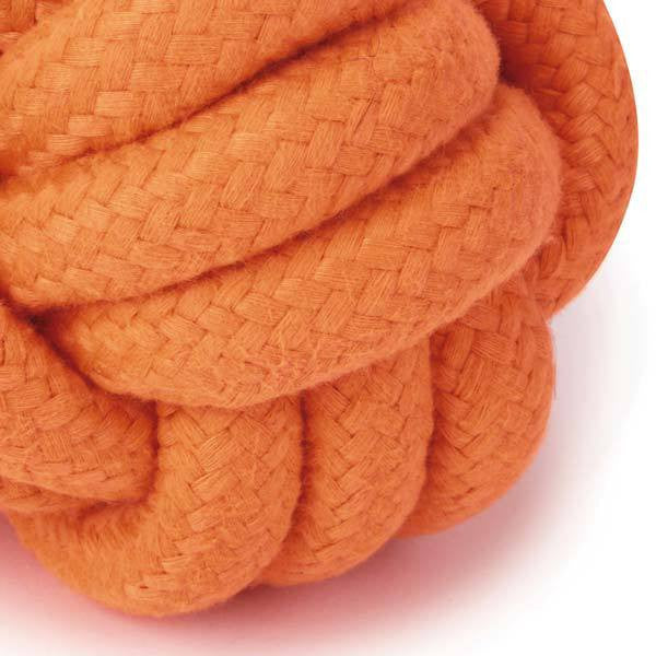 Grriggles Ruff Orange Rope Knot Ball Dog Toy