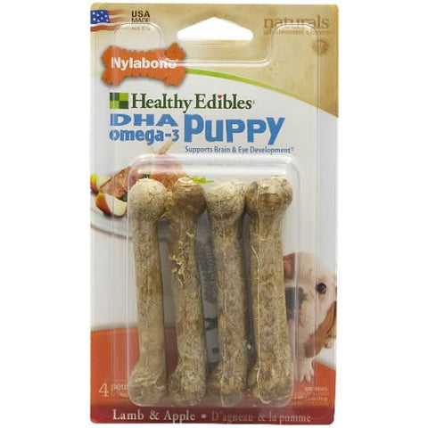 Nylabone Lamb And Apple DHA Puppy Chews 4 Pack