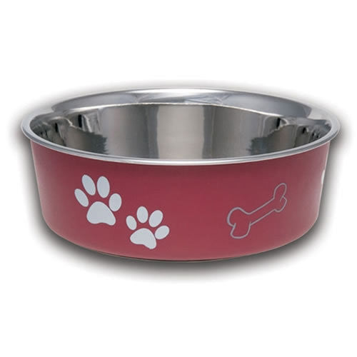 Merlot Red Stainless Steel Dog Bowl