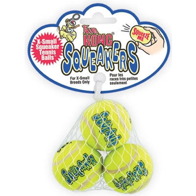 Small Air Kong 3 Pack Squeaker Tennis Balls