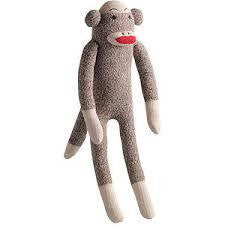 Multipet Sock Monkey Plush 10in Dog Toy