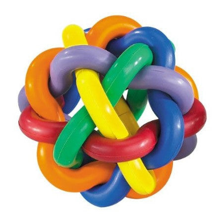 LARGE 4 Inch Nobbly Wobbly Rainbow Color Dog Ball