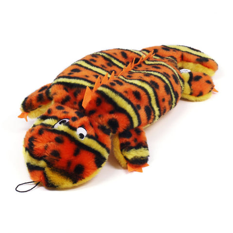 Orange Gecko Invincibles 4 Squeaker Dog Toy