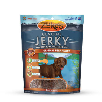 Zukes Genuine Jerky Original Beef 4oz Dog Treats