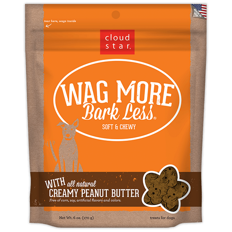 Cloud Star Wag More Bark Less Soft & Chewy Dog Treats Creamy Peanut Butter