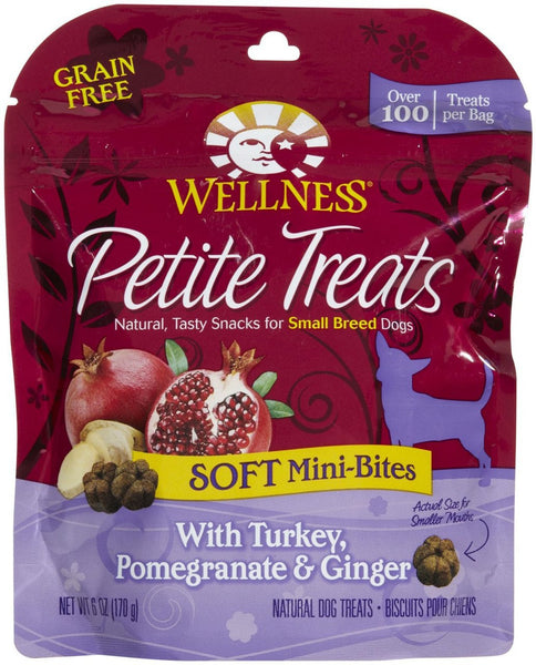 Wellness Grain-Free Petite Treats Soft Mini-Bites Turkey Pomegranate & Ginger Dog Treats