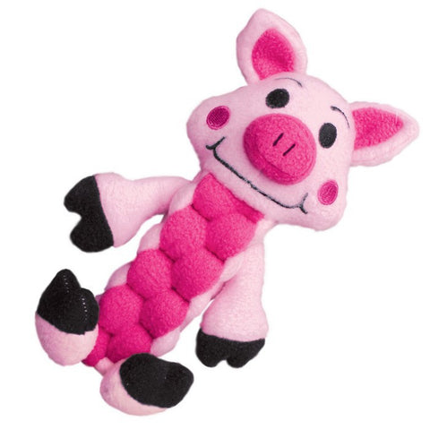 Kong Pudge Braidz Pink Pig Fetch Toy